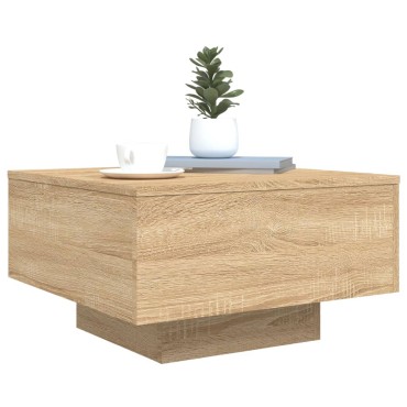 vidaXL Τραπεζάκι Σαλονιού με Φώτα LED Sonoma Δρυς 55x55x31cm 1 τεμ.