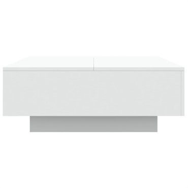 vidaXL Τραπεζάκι Σαλονιού με Φώτα LED Λευκό 80x80x31cm 1 τεμ.
