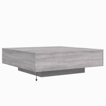 vidaXL Τραπεζάκι Σαλονιού με Φώτα LED Γκρι Sonoma 100x100x31cm 1 τεμ.