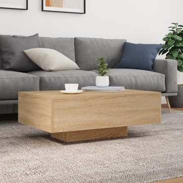 vidaXL Τραπεζάκι Σαλονιού με Φώτα LED Sonoma Δρυς 85x55x31cm 1 τεμ.