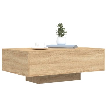 vidaXL Τραπεζάκι Σαλονιού με Φώτα LED Sonoma Δρυς 85x55x31cm 1 τεμ.