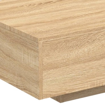 vidaXL Τραπεζάκι Σαλονιού με Φώτα LED Sonoma Δρυς 85x55x31cm 1 τεμ.