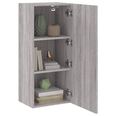 vidaXL Έπιπλο Τοίχου Τηλεόρασης Γκρι Sonoma 40,5x30x90cm Επεξ. Ξύλο