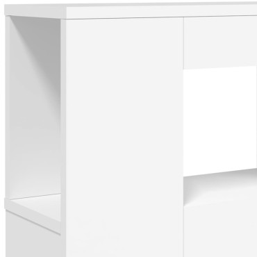 vidaXL Κεφαλάρι Κρεβατιού με LED Λευκό 200x18,5x103,5cm Επεξεργ. Ξύλο 1 τεμ.