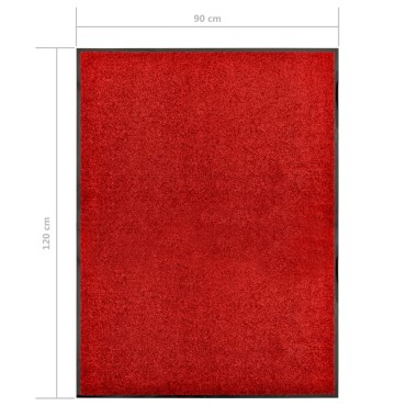 vidaXL Πατάκι Εισόδου Πλενόμενο Κόκκινο 90 x 120 εκ.