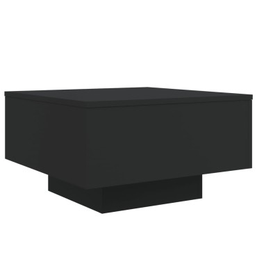 vidaXL Τραπεζάκι Σαλονιού με Φώτα LED Μαύρο 55x55x31cm 1 τεμ.