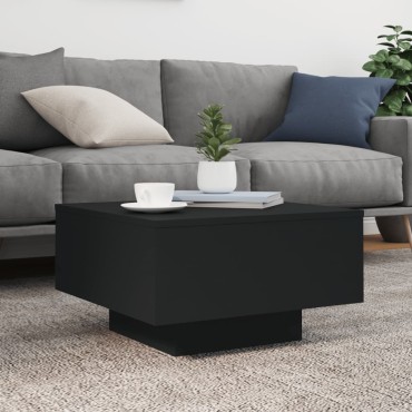 vidaXL Τραπεζάκι Σαλονιού με Φώτα LED Μαύρο 55x55x31cm 1 τεμ.