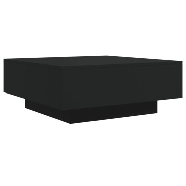 vidaXL Τραπεζάκι Σαλονιού Μαύρο 80x80x31cm Επεξεργασμένο Ξύλο 1 τεμ.
