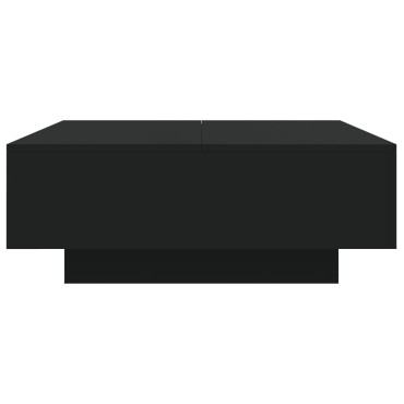 vidaXL Τραπεζάκι Σαλονιού με Φώτα LED Μαύρο 80x80x31cm 1 τεμ.