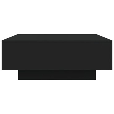 vidaXL Τραπεζάκι Σαλονιού με Φώτα LED Μαύρο 80x80x31cm 1 τεμ.