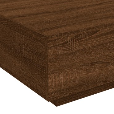 vidaXL Τραπεζάκι Σαλονιού με Φώτα LED Καφέ Δρυς 80x80x31cm 1 τεμ.