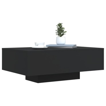 vidaXL Τραπεζάκι Σαλονιού με Φώτα LED Μαύρο 85x55x31cm 1 τεμ.