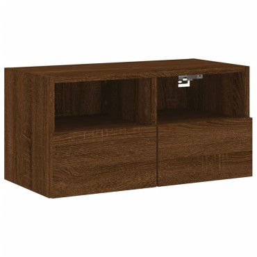 vidaXL Ντουλάπι Τοίχου Τηλεόρασης Καφέ Δρυς 60x30x30cm Επεξ. Ξύλο