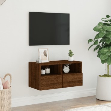 vidaXL Ντουλάπι Τοίχου Τηλεόρασης Καφέ Δρυς 60x30x30cm Επεξ. Ξύλο