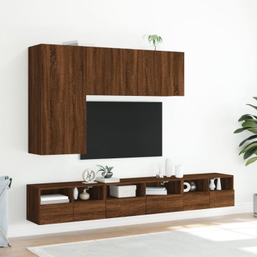 vidaXL Ντουλάπι Τοίχου Τηλεόρασης Καφέ Δρυς 60x30x30cm Επεξ. Ξύλο