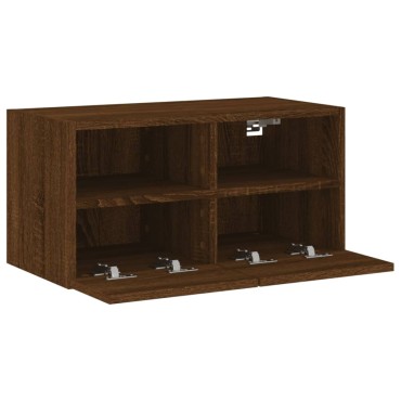vidaXL Ντουλάπι Τοίχου Τηλεόρασης Καφέ Δρυς 60x30x30cm Επεξ. Ξύλο