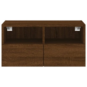 vidaXL Ντουλάπι Τοίχου Τηλεόρασης Καφέ Δρυς 60x30x30cm Επεξ. Ξύλο
