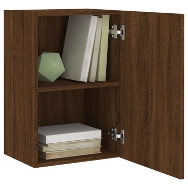 vidaXL Έπιπλα Τοίχου Τηλ. 2 τεμ. Καφέ Δρυς 40,5x30x60cm Επεξ. Ξύλο