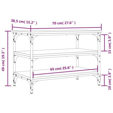 vidaXL Παπουτσοθήκη Μαύρη 70x38,5x49cm από Επεξεργασμένο Ξύλο 1 τεμ.