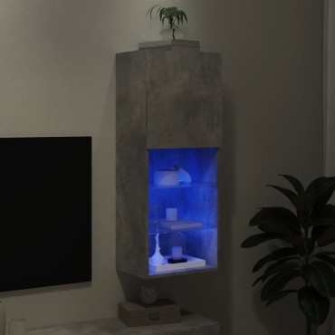 vidaXL Έπιπλο Τηλεόρασης με LED Γκρι Σκυροδέματος 40,5x30x102cm