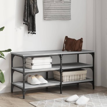 vidaXL Παπουτσοθήκη Γκρι Sonoma 100x38,5x49cm από Επεξεργασμένο Ξύλο 1 τεμ.