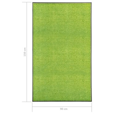 vidaXL Πατάκι Εισόδου Πλενόμενο Πράσινο 90 x 150 εκ.