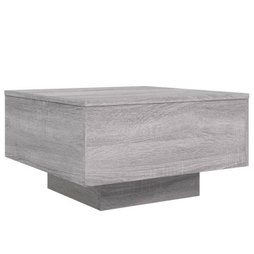 vidaXL Τραπεζάκι Σαλονιού με Φώτα LED Γκρι Sonoma 55x55x31cm 1 τεμ.