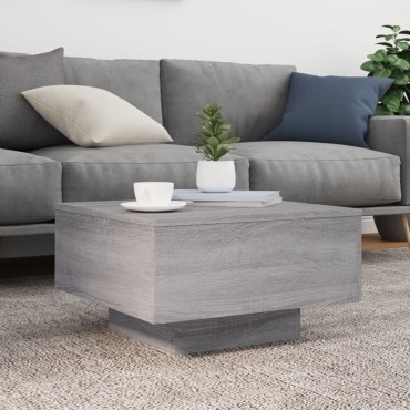 vidaXL Τραπεζάκι Σαλονιού με Φώτα LED Γκρι Sonoma 55x55x31cm 1 τεμ.