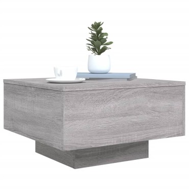 vidaXL Τραπεζάκι Σαλονιού με Φώτα LED Γκρι Sonoma 55x55x31cm 1 τεμ.