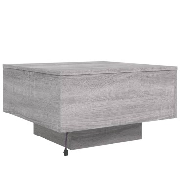 vidaXL Τραπεζάκι Σαλονιού με Φώτα LED Γκρι Sonoma 55x55x31cm 1 τεμ.