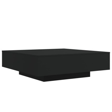 vidaXL Τραπεζάκι Σαλονιού με Φώτα LED Μαύρο 100x100x31cm 1 τεμ.