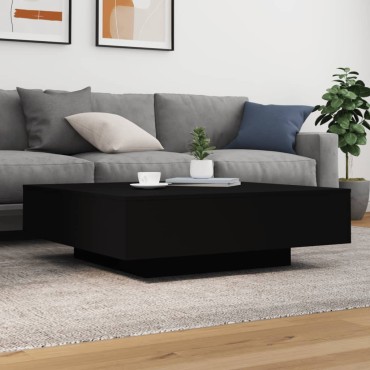 vidaXL Τραπεζάκι Σαλονιού με Φώτα LED Μαύρο 100x100x31cm 1 τεμ.