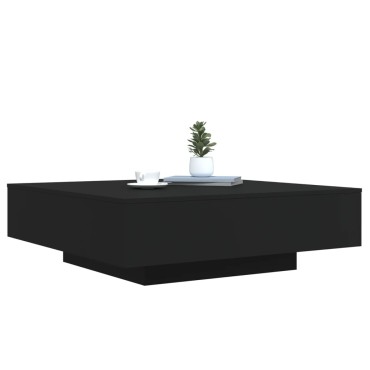 vidaXL Τραπεζάκι Σαλονιού με Φώτα LED Μαύρο 100x100x31cm 1 τεμ.