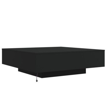 vidaXL Τραπεζάκι Σαλονιού με Φώτα LED Μαύρο 100x100x31cm 1 τεμ.