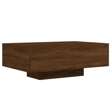 vidaXL Τραπεζάκι Σαλονιού με Φώτα LED Καφέ Δρυς 85x55x31cm 1 τεμ.