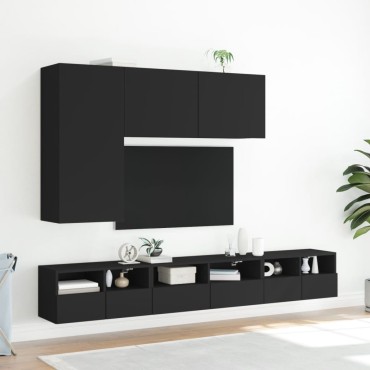 vidaXL Ντουλάπι Τοίχου Τηλεόρασης Μαύρο 60x30x30cm από Επεξ. Ξύλο