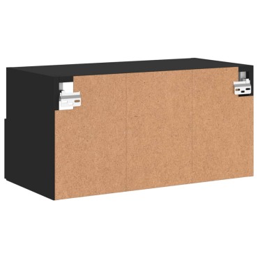 vidaXL Ντουλάπι Τοίχου Τηλεόρασης Μαύρο 60x30x30cm από Επεξ. Ξύλο
