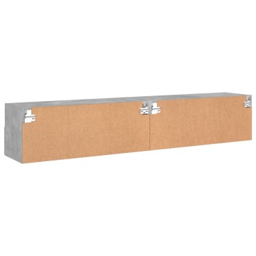 vidaXL Ντουλάπια Τοίχου Τηλ. 2 τεμ. Γκρι Σκυρ. 80x30x30cm Επεξ. Ξύλο