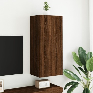 vidaXL Ντουλάπι Τοίχου Τηλεόρασης Καφέ Δρυς 40,5x30x90cm Επεξ. Ξύλο