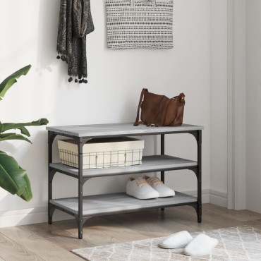 vidaXL Παπουτσοθήκη Γκρι Sonoma 70x38,5x49cm από Επεξεργασμένο Ξύλο 1 τεμ.