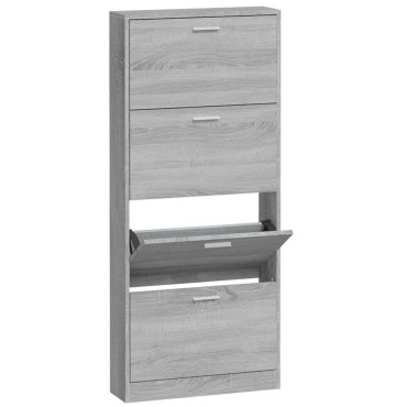 vidaXL Παπουτσοθήκη Γκρι Sonoma 59x17x150cm από Επεξεργασμένο Ξύλο