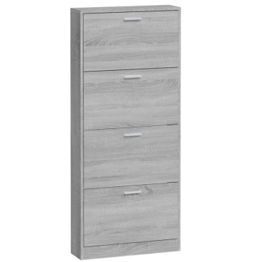 vidaXL Παπουτσοθήκη Γκρι Sonoma 59x17x150cm από Επεξεργασμένο Ξύλο