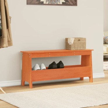 vidaXL Παγκάκι Χολ Καφέ Κεριού 100x28x45cm από Μασίφ Ξύλο Πεύκου 1 τεμ.