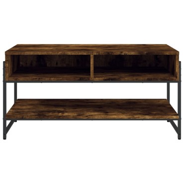 vidaXL Τραπεζάκι Σαλονιού Καπνιστή Δρυς 90x50x45cm Επεξεργασμ. Ξύλο 1 τεμ.