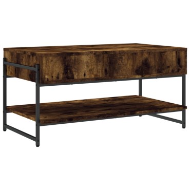 vidaXL Τραπεζάκι Σαλονιού Καπνιστή Δρυς 90x50x45cm Επεξεργασμ. Ξύλο 1 τεμ.