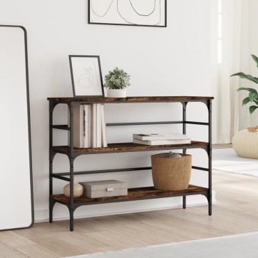 vidaXL Τραπέζι Κονσόλα Καπνιστή Δρυς 100x32x75cm Επεξεργασμένο Ξύλο 1 τεμ.