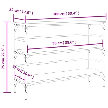 vidaXL Τραπέζι Κονσόλα Καφέ Δρυς 100x32x75cm Επεξεργασμένο Ξύλο 1 τεμ.