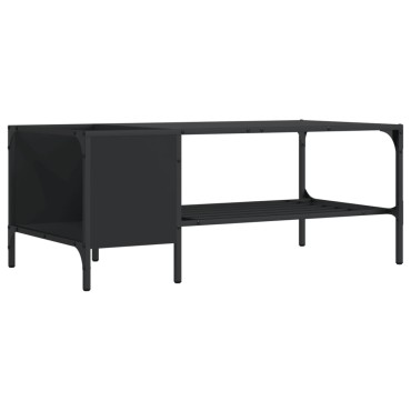 vidaXL Τραπεζάκι Σαλονιού με Ράφι Μαύρο 100x51x40cm Επεξεργ. Ξύλο 1 τεμ.