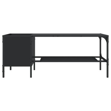 vidaXL Τραπεζάκι Σαλονιού με Ράφι Μαύρο 100x51x40cm Επεξεργ. Ξύλο 1 τεμ.