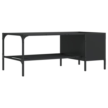 vidaXL Τραπεζάκι Σαλονιού με Ράφι Μαύρο 100x51x40cm Επεξεργ. Ξύλο 1 τεμ.